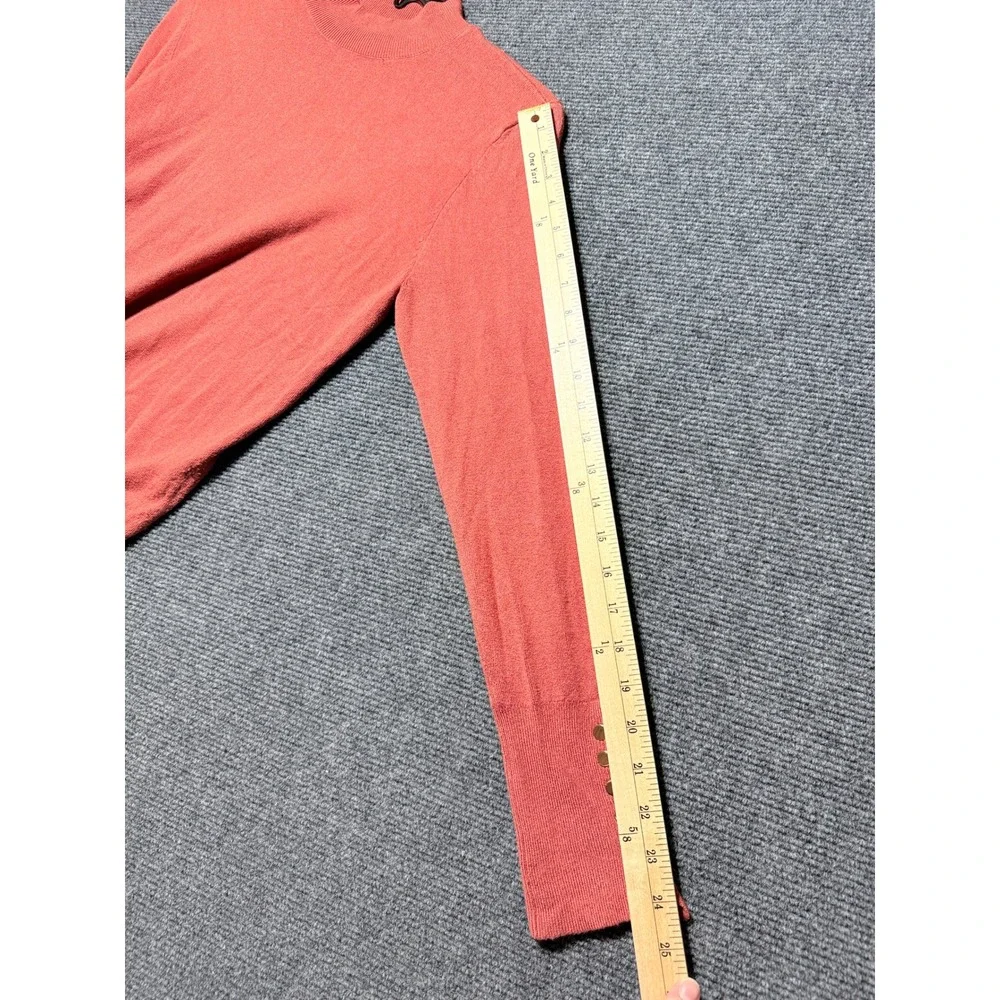 Skies Are Blue Mock Neck Sweater Womens‎ Medium Coral Excellent Gold Button Cuff